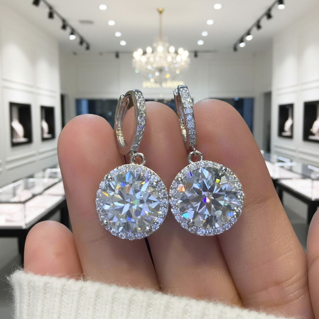 Round Cut Diamond Option Earrings-Black Diamonds New York