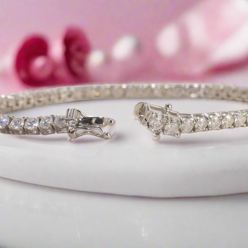 Round Cut Diamond Tennis Bracelet-Black Diamonds New York