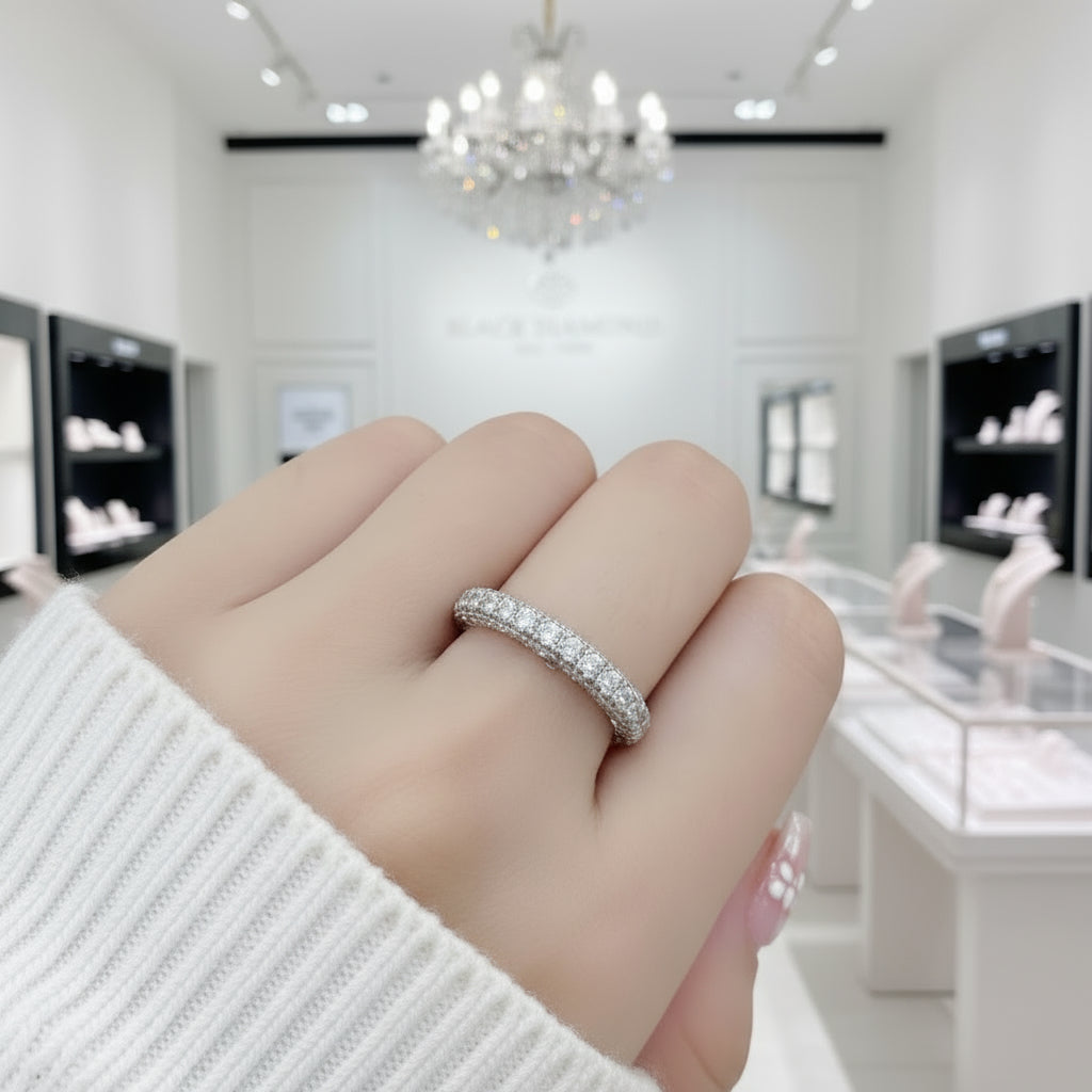 Round Diamond Option Wedding Band-Black Diamonds New York