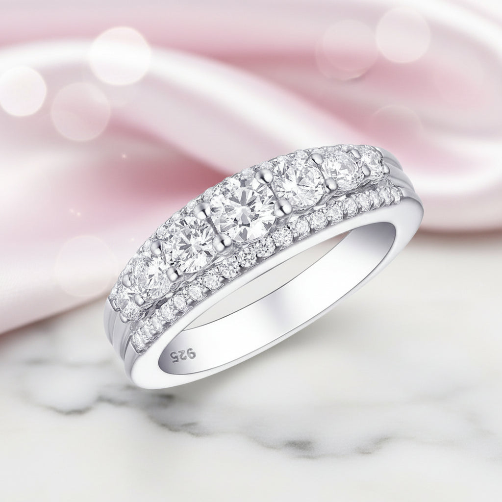 Round White 1.2Ct Diamond Option Ring-Black Diamonds New York