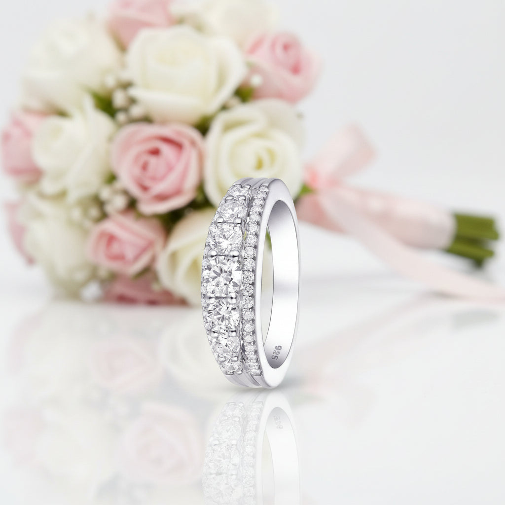 Round White 1.2Ct Diamond Option Ring-Black Diamonds New York