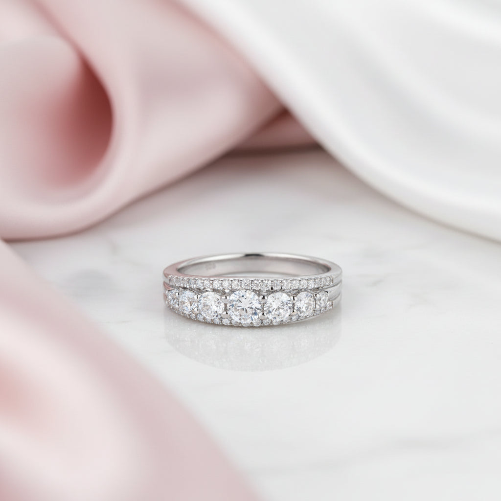 Round White 1.2Ct Diamond Option Ring-Black Diamonds New York