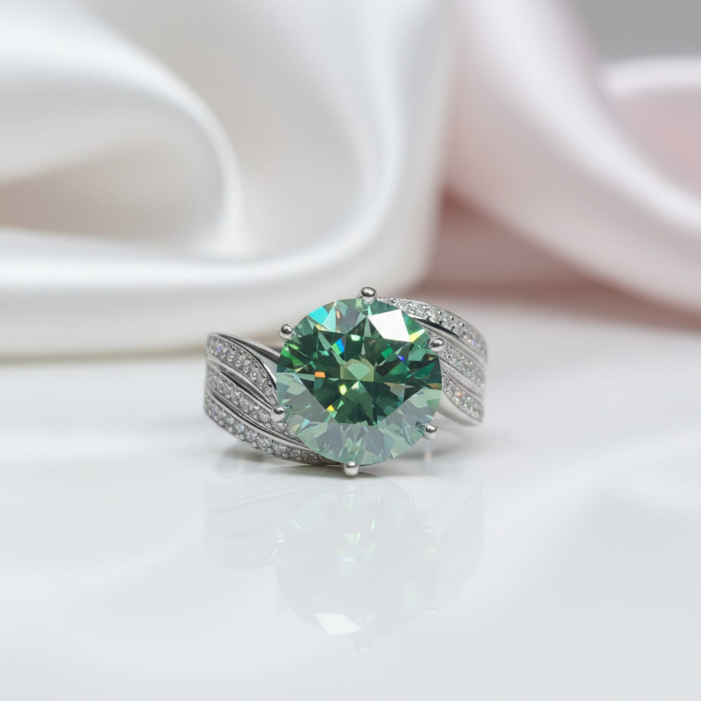 5ct Green Diamond Option Wedding Ring-Black Diamonds New York