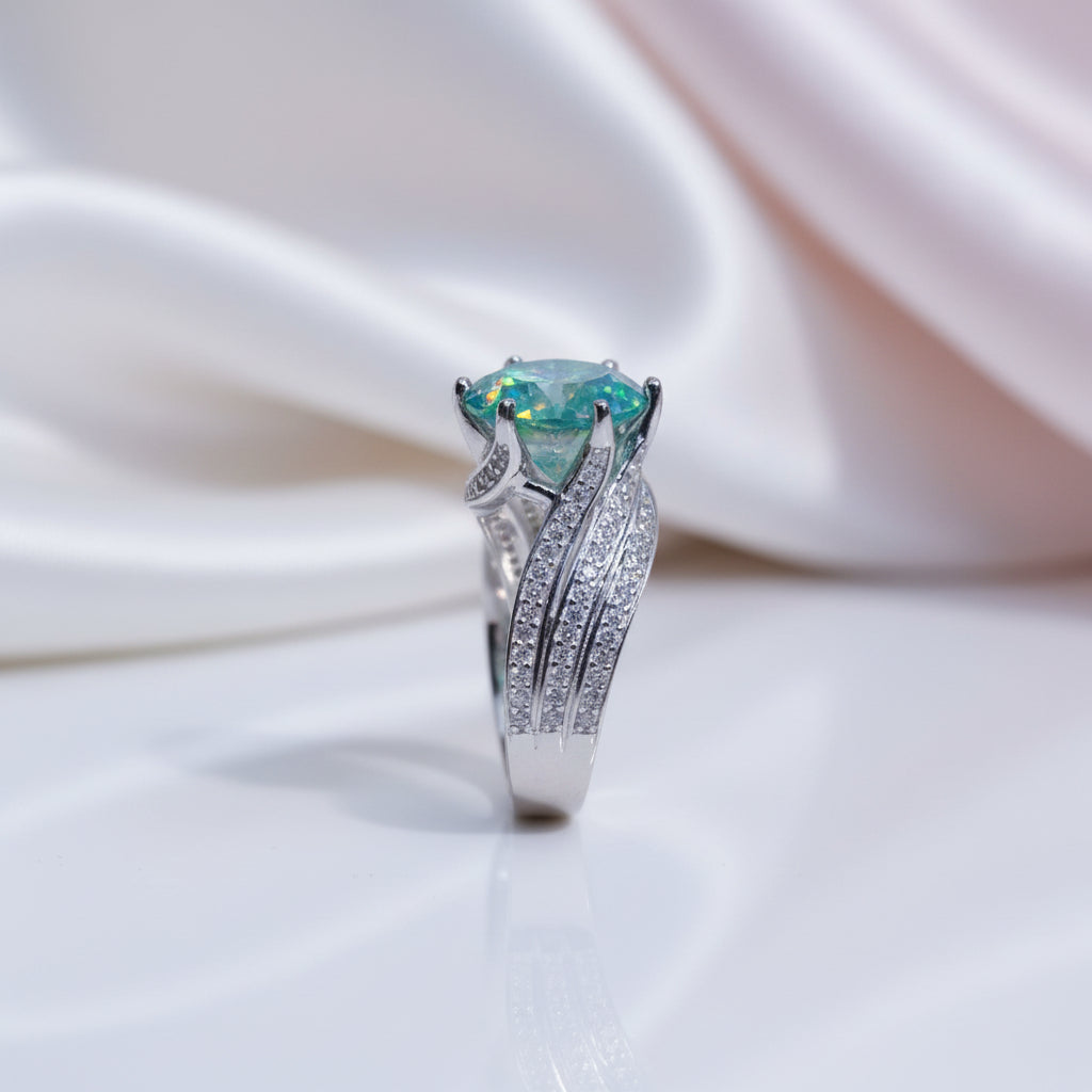 5ct Green Diamond Option Wedding Ring-Black Diamonds New York