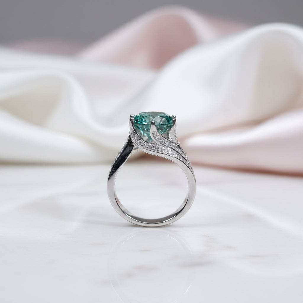 5ct Green Diamond Option Wedding Ring-Black Diamonds New York