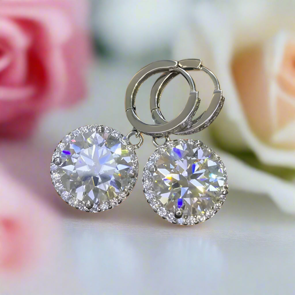 Round Cut Diamond Earrings-Black Diamonds New York