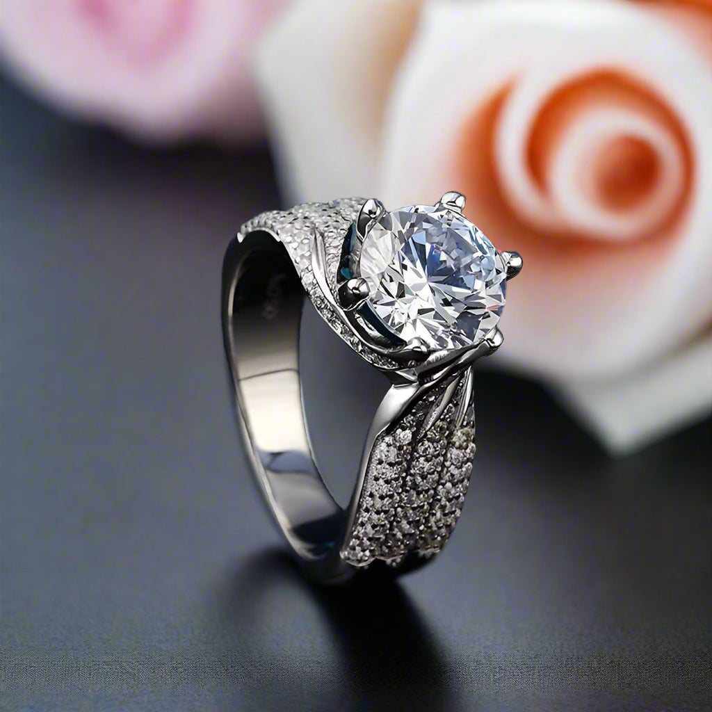 5.0 Ct Round Cut Diamond Wedding Ring-Black Diamonds New York