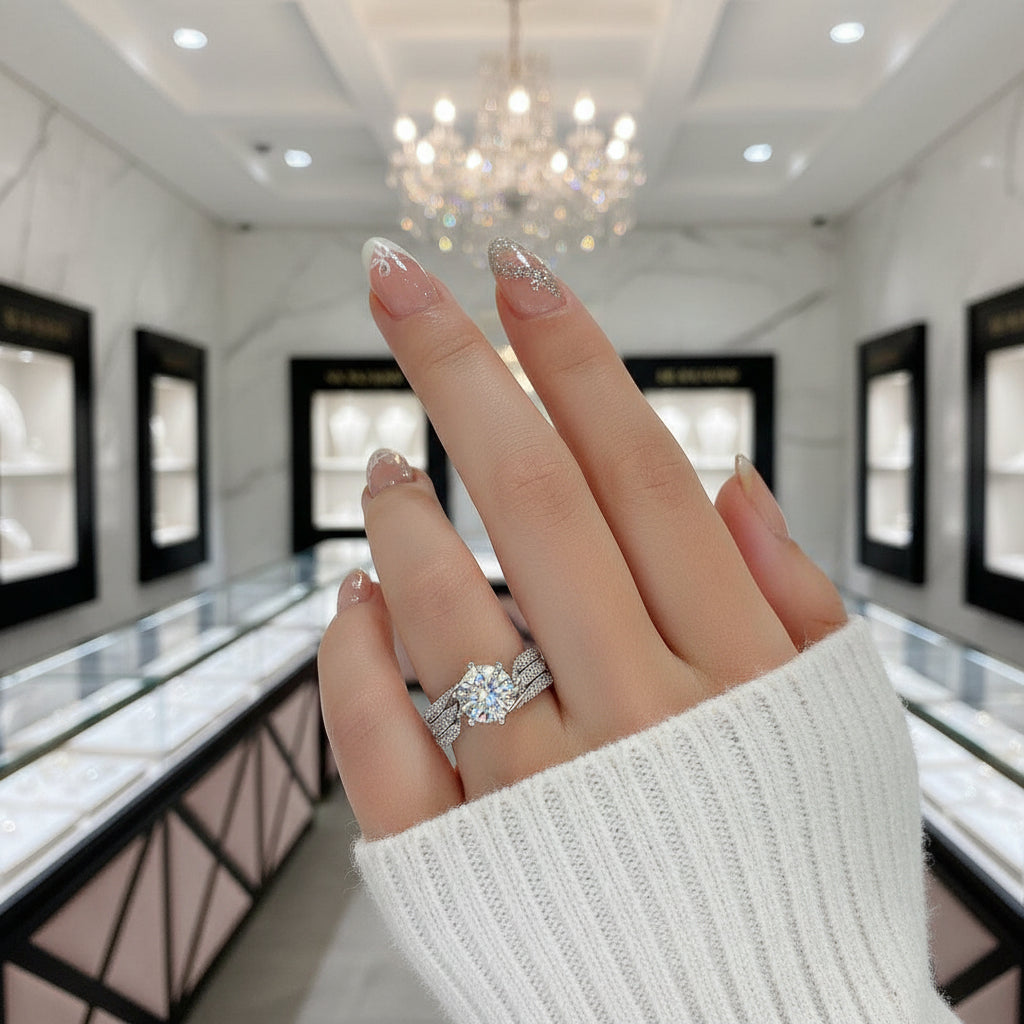 5.0 Ct Round Cut Diamond Wedding Ring-Black Diamonds New York