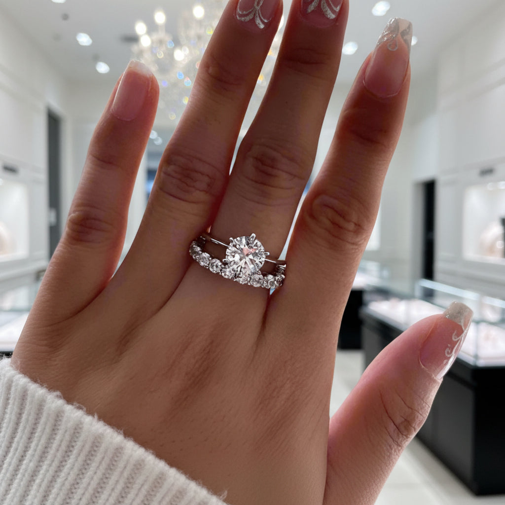 Simple 2.0 Carat Round Cut Wedding Set-Black Diamonds New York