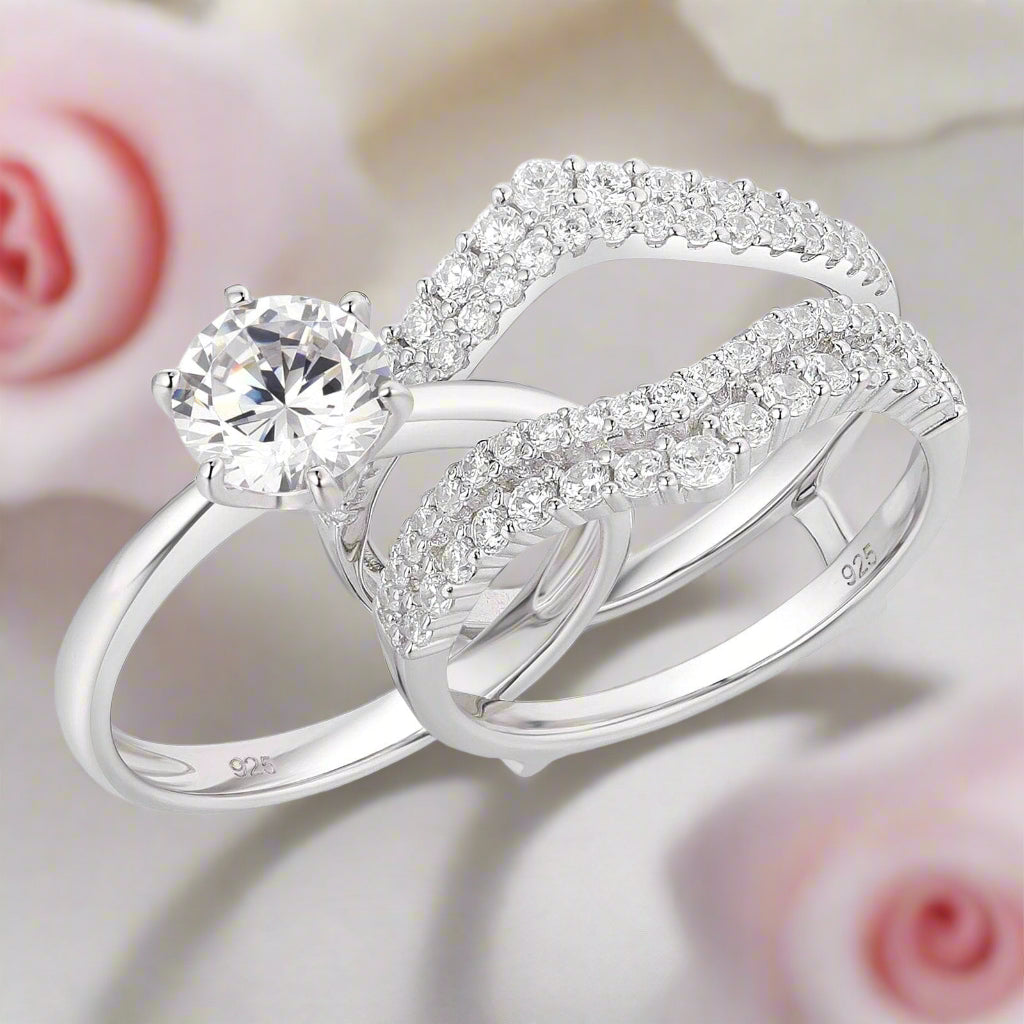 Solitaire Round Cut Diamond Engagement Ring Set-Black Diamonds New York