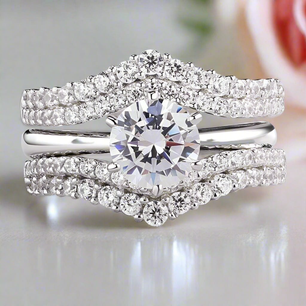 Solitaire Round Cut Diamond Engagement Ring Set-Black Diamonds New York