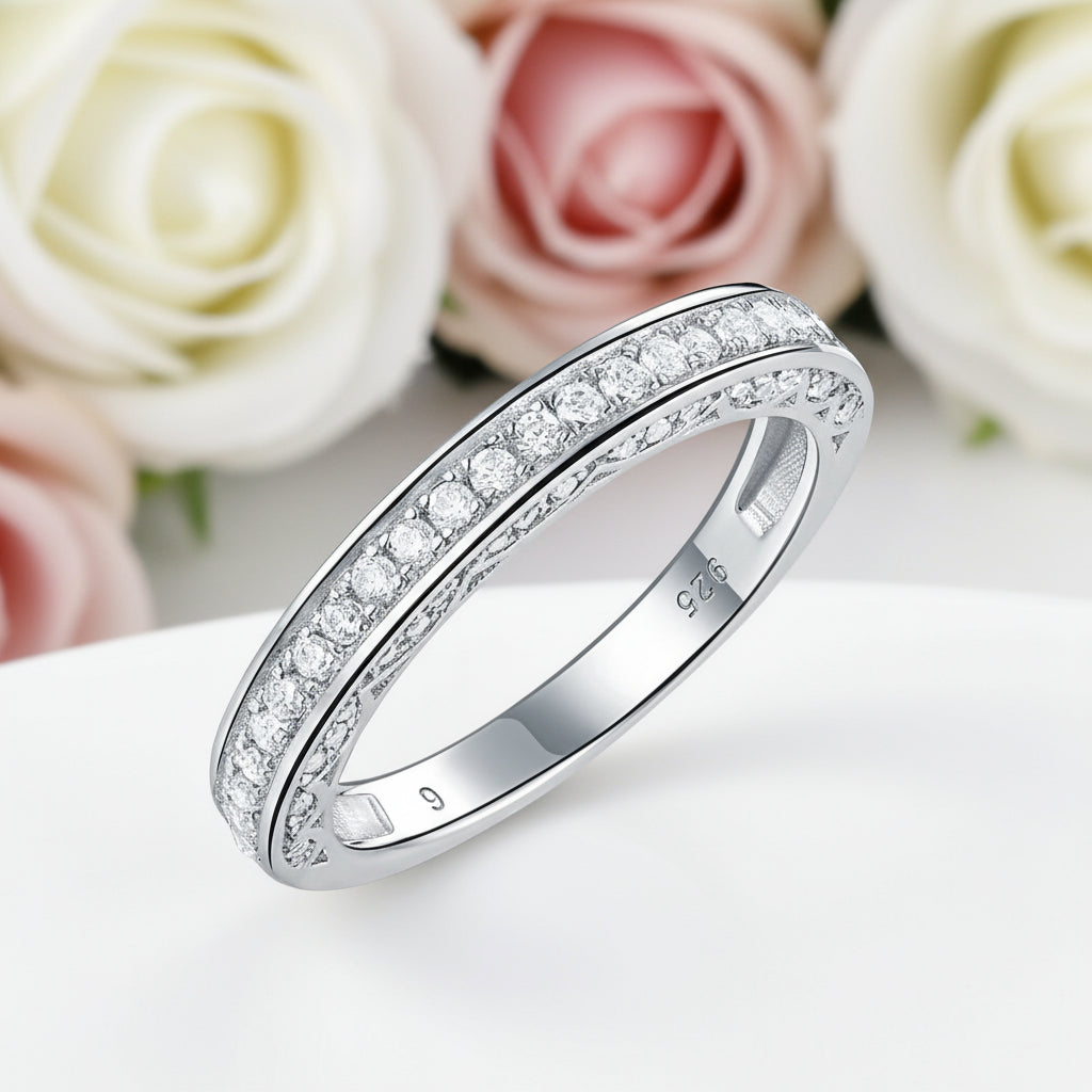 Straight Stackable Wedding Band-Black Diamonds New York