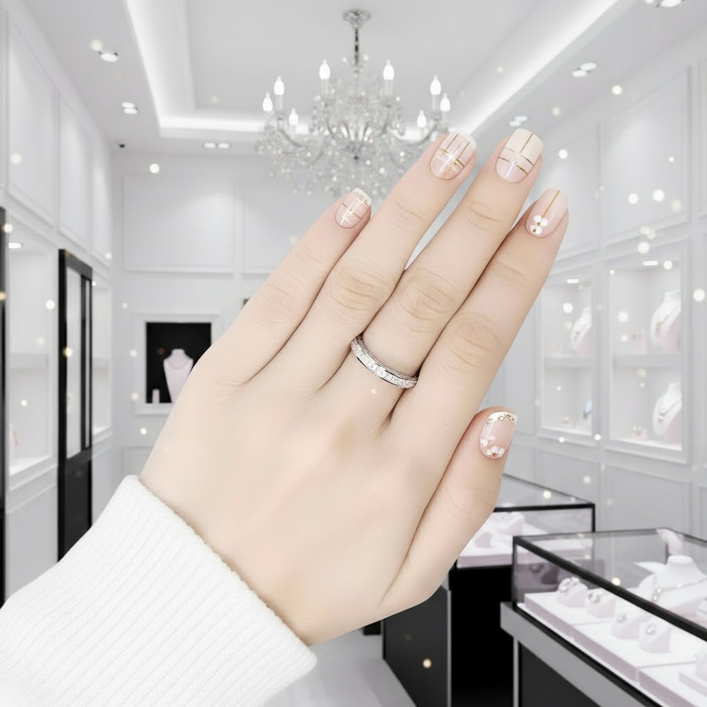 Straight Stackable Wedding Band-Black Diamonds New York