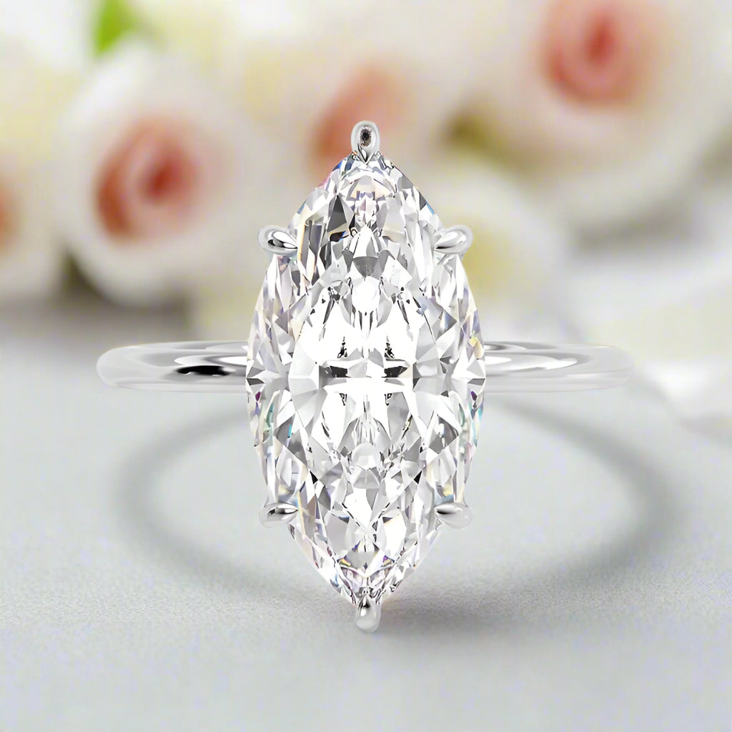 Unique Marquise Cut Diamond Wedding Ring Set-Black Diamonds New York