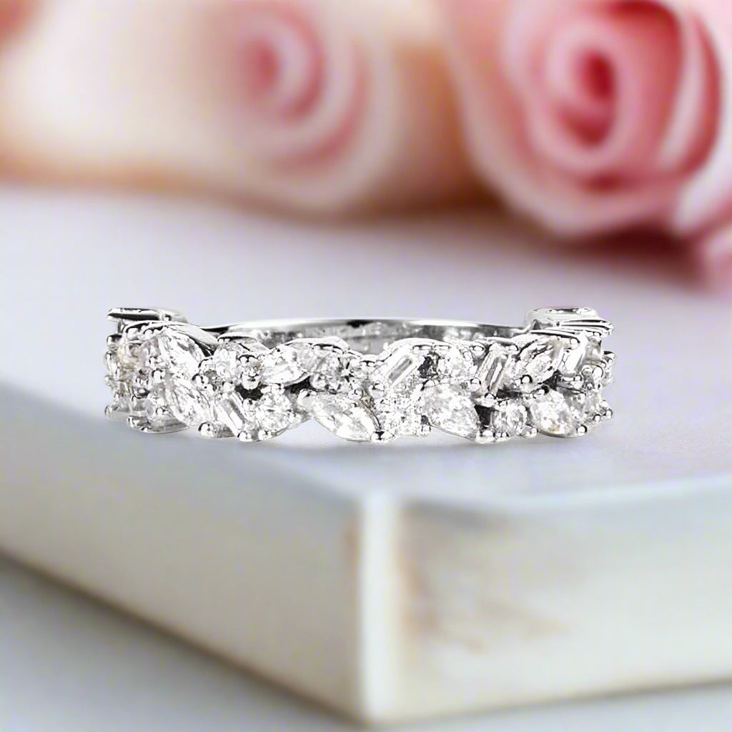 Unique Marquise Cut Diamond Wedding Ring Set-Black Diamonds New York