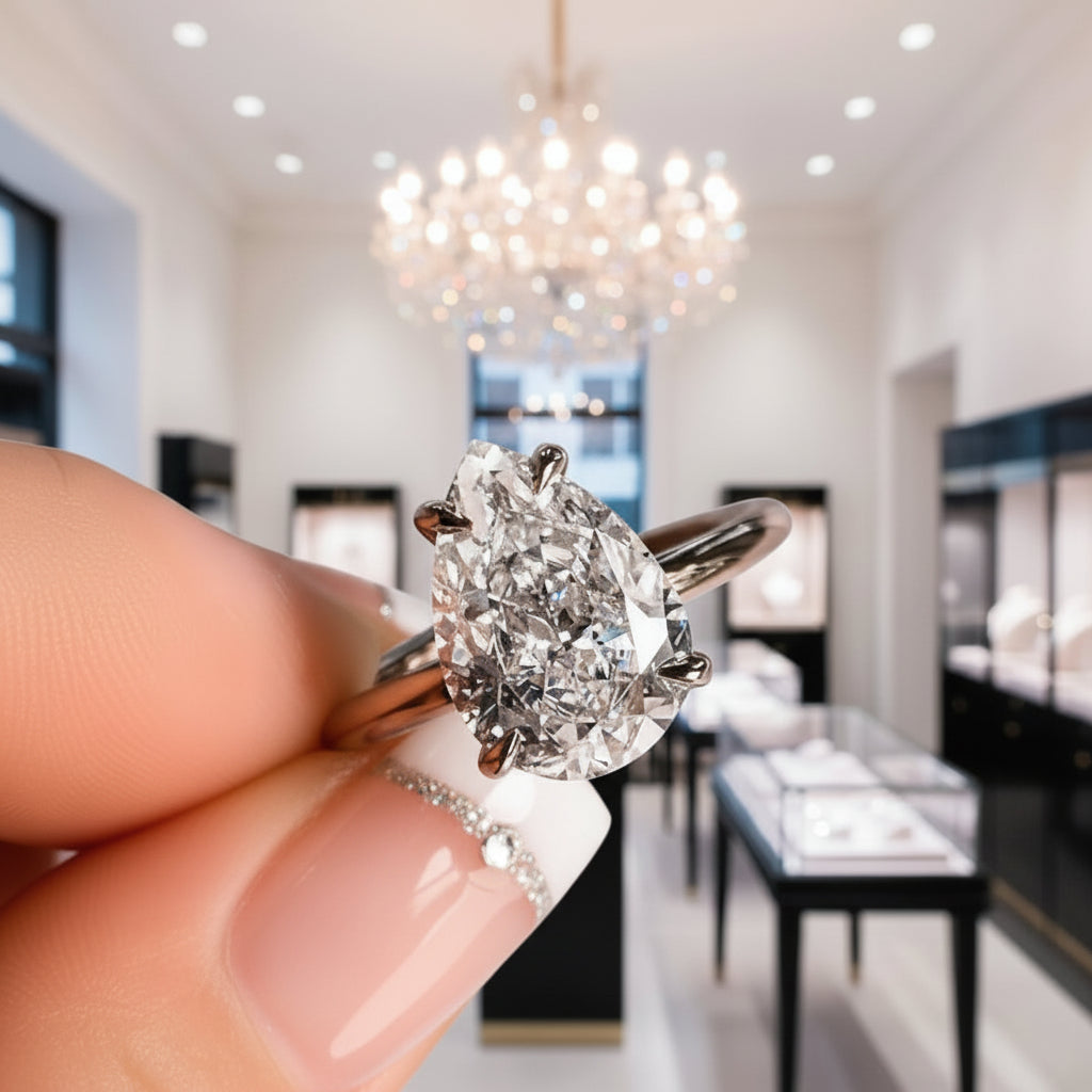 Unique Pear Cut Diamond Option Ring Set-Black Diamonds New York