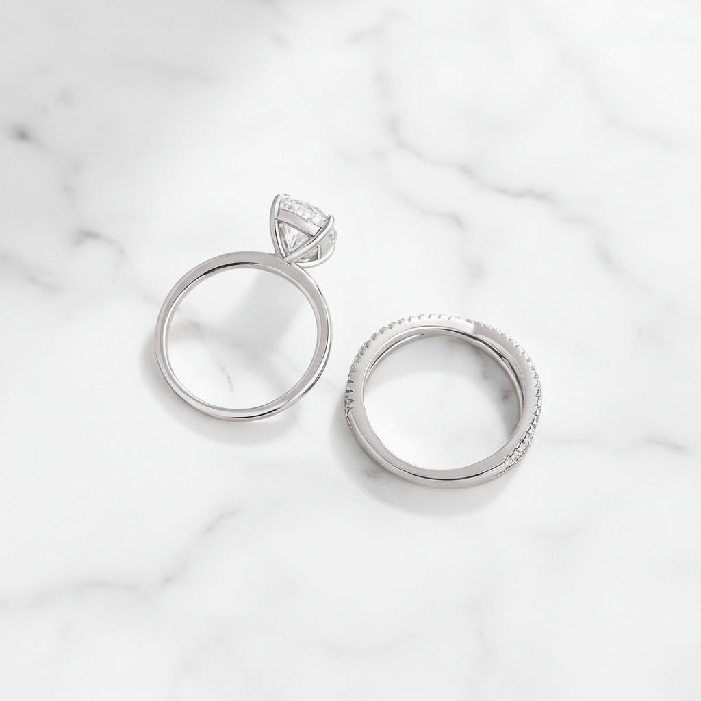 Unique Pear Cut Diamond Option Ring Set-Black Diamonds New York