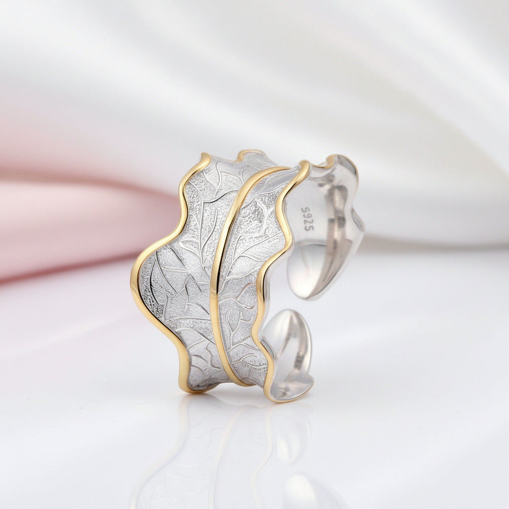 Adjustable Peony Leaf Rings-Black Diamonds New York