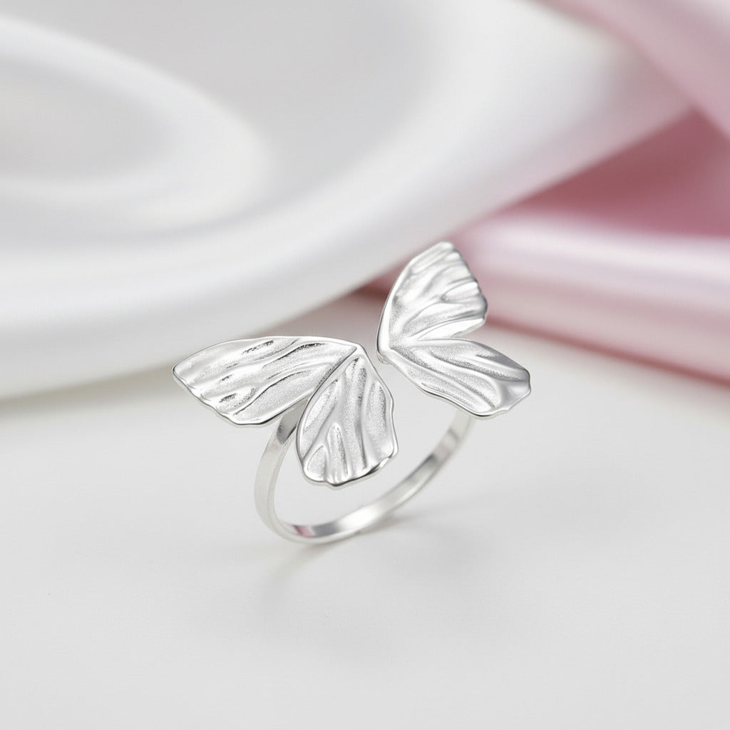 Adjustable Vintage Butterfly Ring-Black Diamonds New York