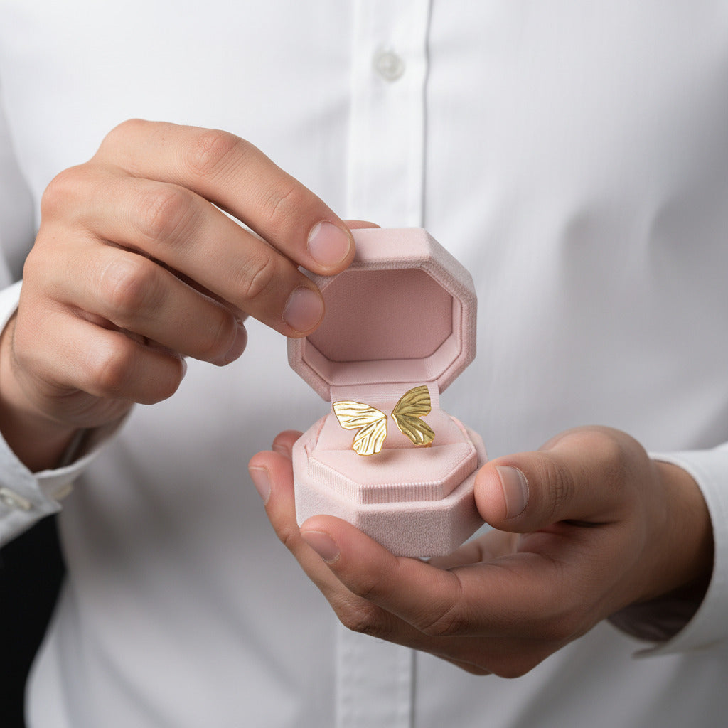 Adjustable Vintage Butterfly Ring-Black Diamonds New York