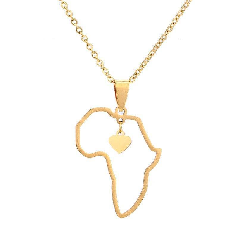 Africa Map Chain Necklace-Black Diamonds New York