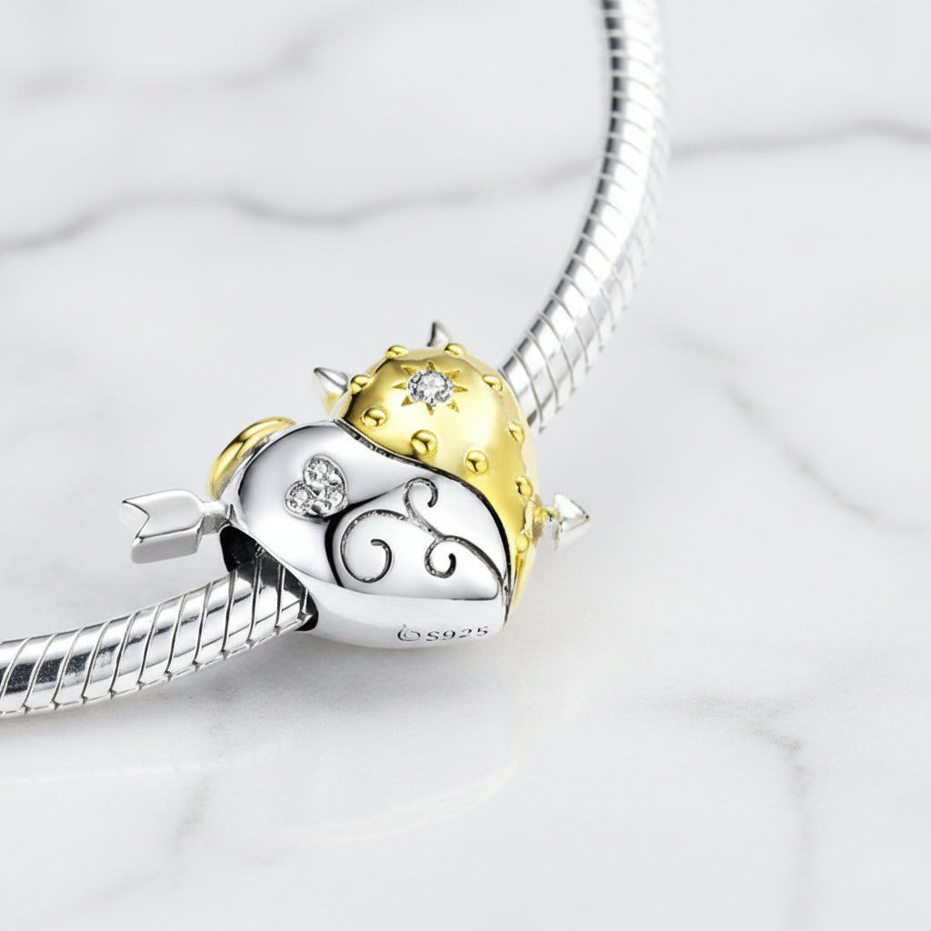 Angel & Devil Heart Shaped Charm-Black Diamonds New York