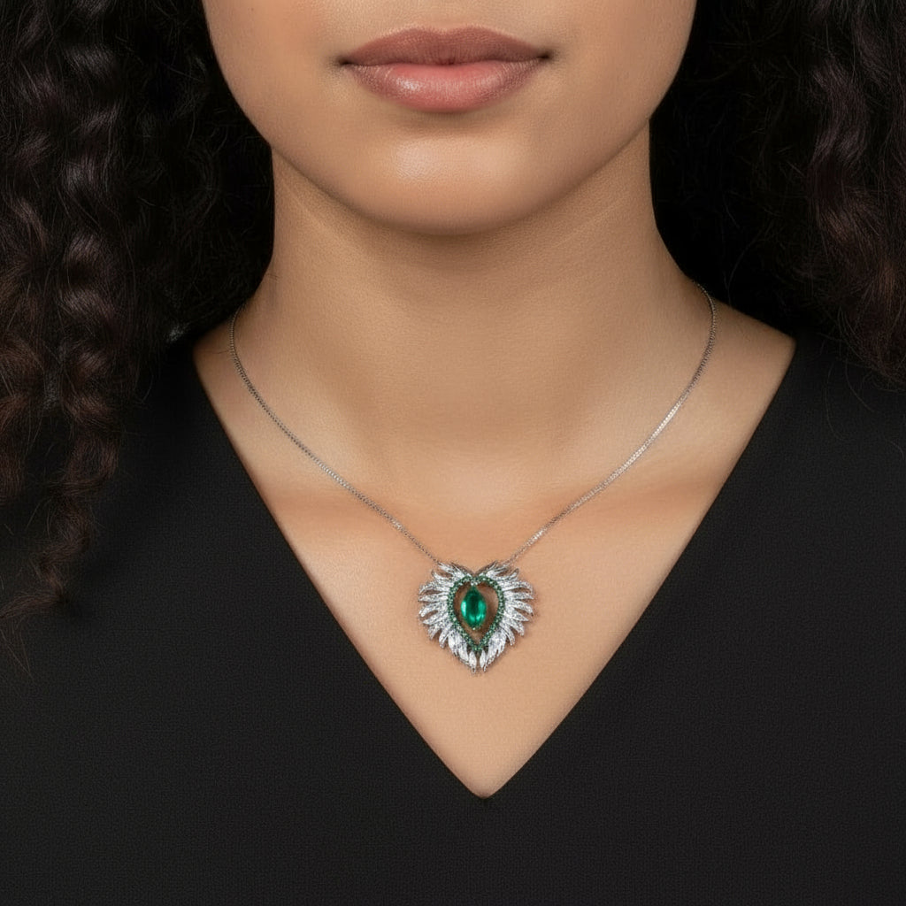 Angel Wings Feather Necklace-Black Diamonds New York