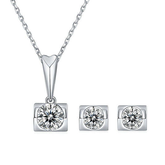 Angel's Kiss Moissanite Diamond Necklace and Earrings-Black Diamonds New York