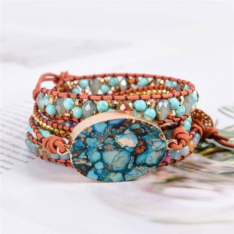 Apatite & Mixed Natural Stone Bohemian Bracelet