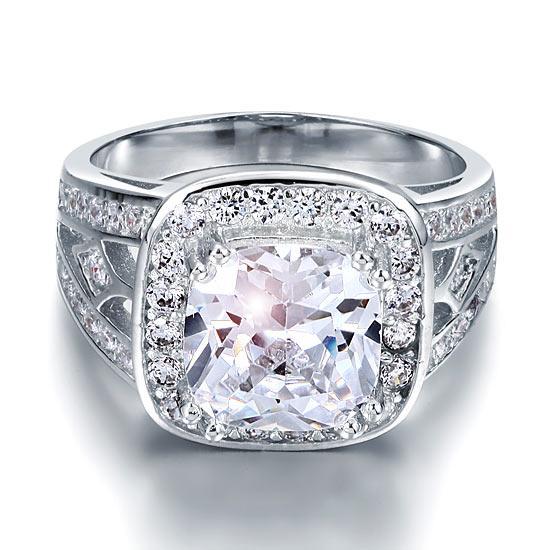 Art Deco 4.0 ct Cushion-Cut Diamond Engagement Ring - Black Diamonds New York