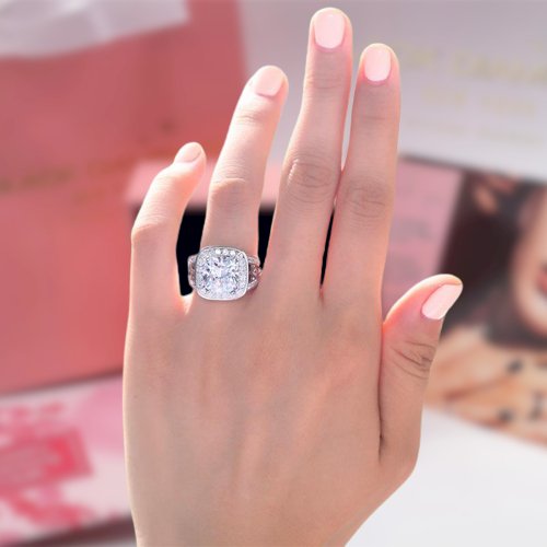 Art Deco 4.0 ct Cushion-Cut Diamond Engagement Ring - Black Diamonds New York