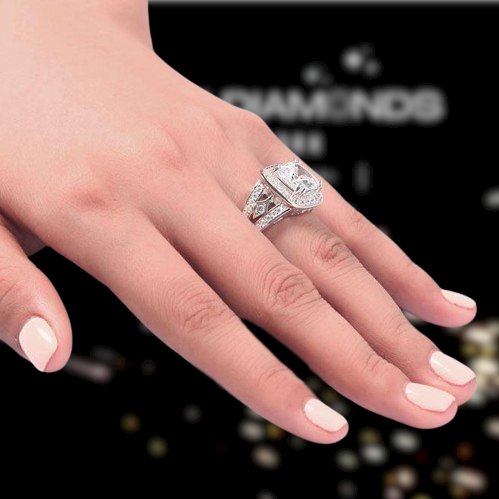 Art Deco 4.0 ct Cushion-Cut Diamond Engagement Ring-Black Diamonds New York