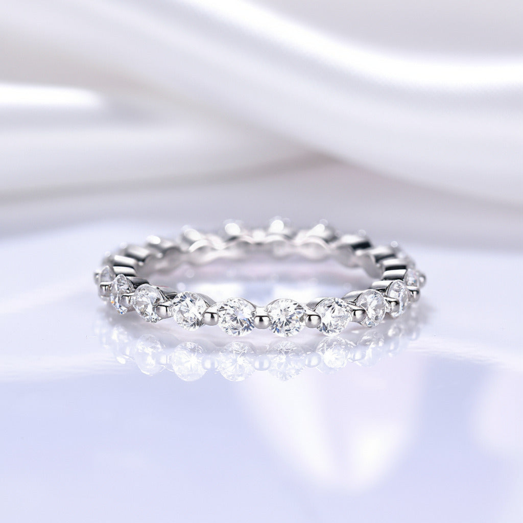 Art Deco Eternity 3PC Stacking Wedding Band Set-Black Diamonds New York