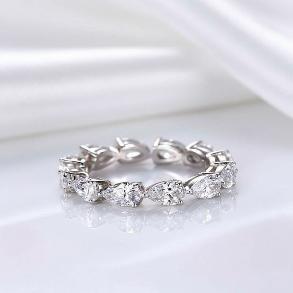 Art Deco Eternity 3PC Stacking Wedding Band Set-Black Diamonds New York