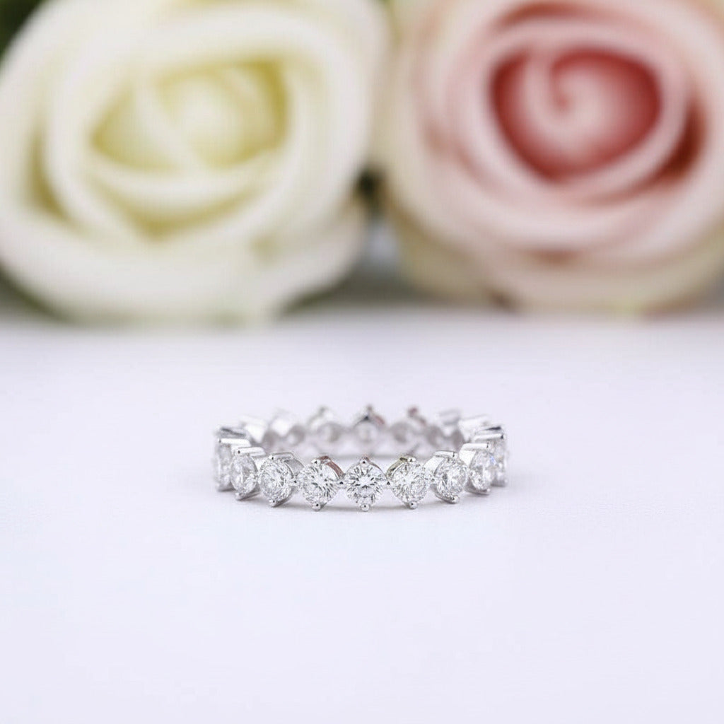 Art Deco Eternity 3PC Stacking Wedding Band Set-Black Diamonds New York