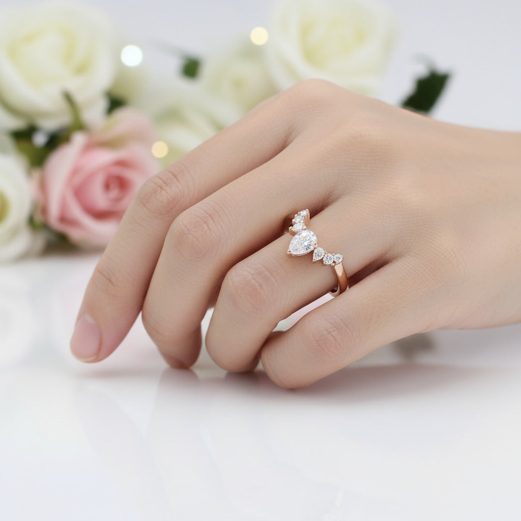 Art Deco Women's Wedding Band-Black Diamonds New York