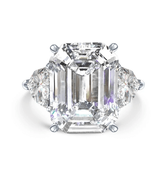 5ct Emerald Cut Diamond Option Engagement Ring-Black Diamonds New York