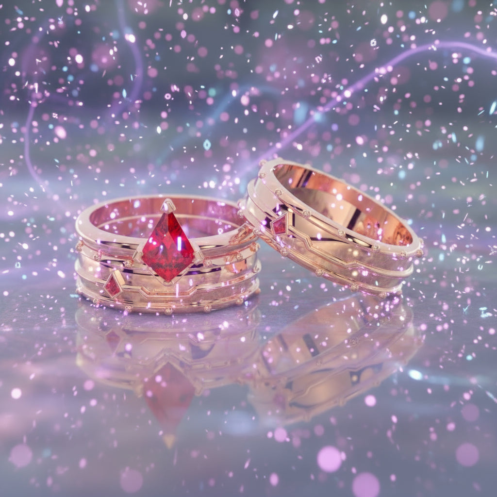 Assasin's Promise Ring Band (Unisex)- 14k Yellow Gold Video Game Inspired Rings-Black Diamonds New York