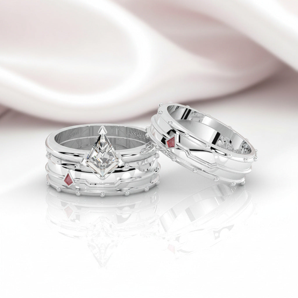 Assasin Rings All Promise Rings Unique His And Hers Nebula Promise Rings Rose Gold