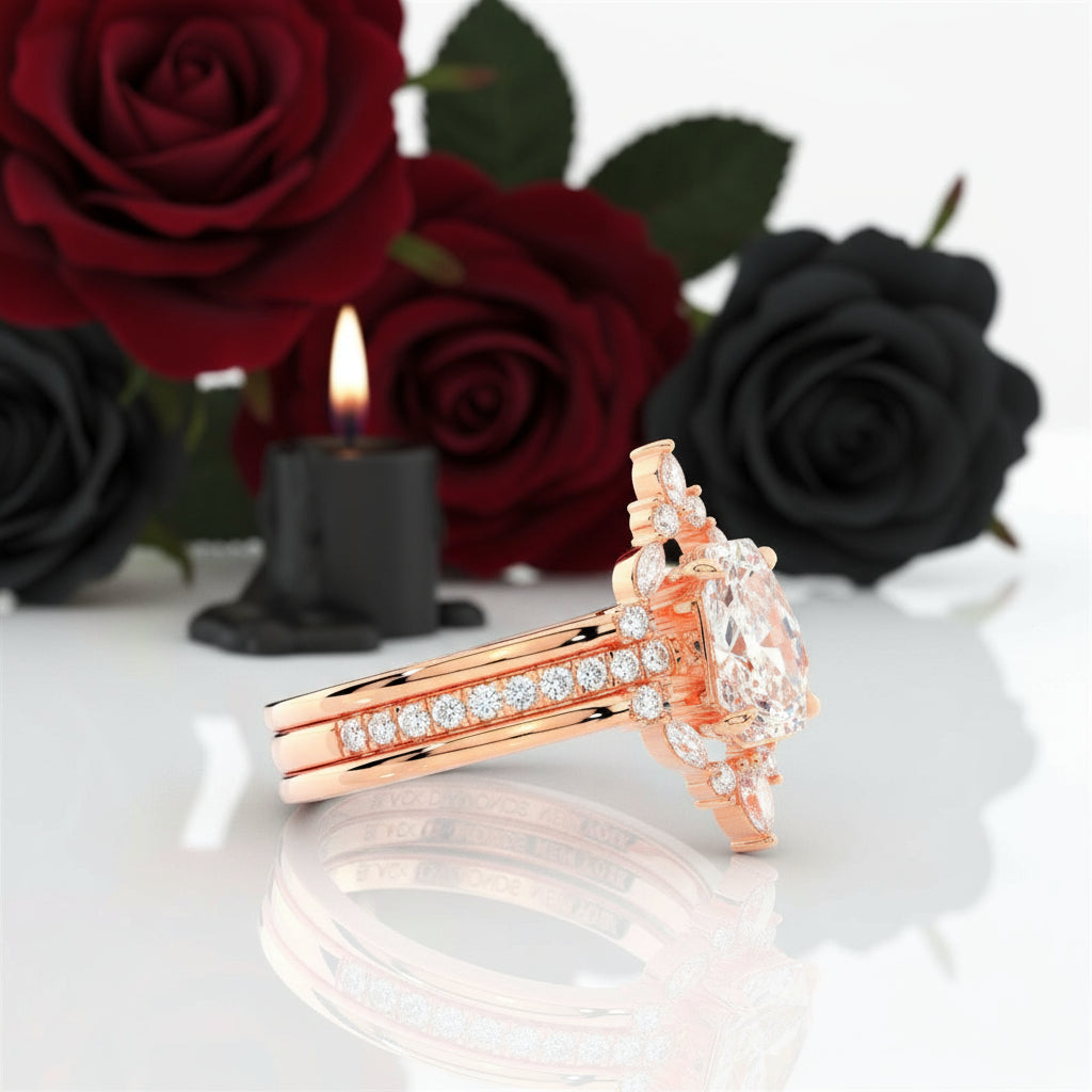 Be Mine Forever- Radiant Coffin Cut Diamond Gothic Wedding Ring-Black Diamonds New York