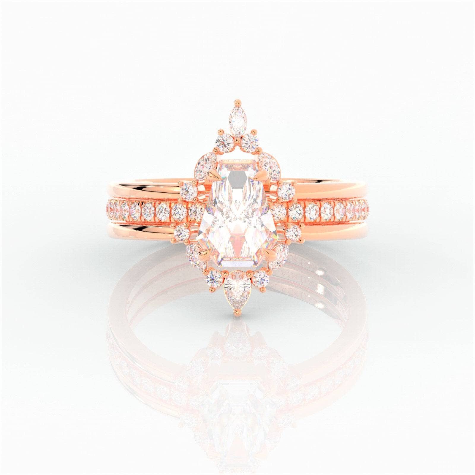 Be Mine Forever- Radiant Coffin Cut Diamond Option Gothic Wedding Ring-Black Diamonds New York