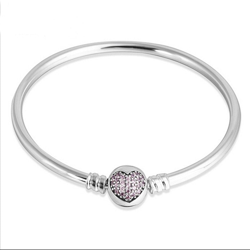 WOSTU Original 2 Styles Chain Bracelet 100% 925 Sterling Silver Bangle Fit DIY Charms Bead For Women Fine Luxury Jewelry Gift - Black Diamonds New York