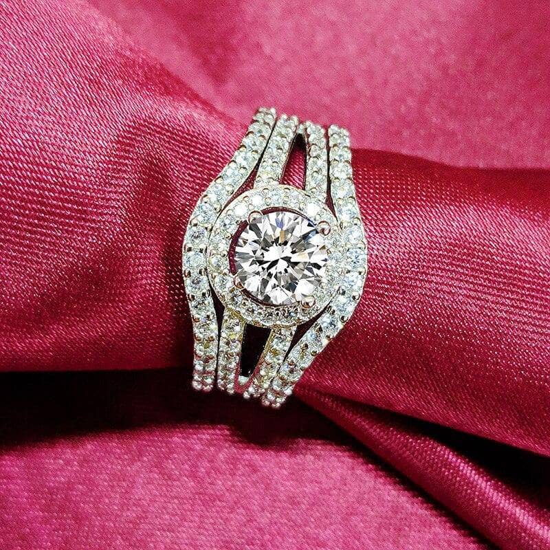 Beautiful 3-Piece Created Diamond Bridal Ring Set-Black Diamonds New York