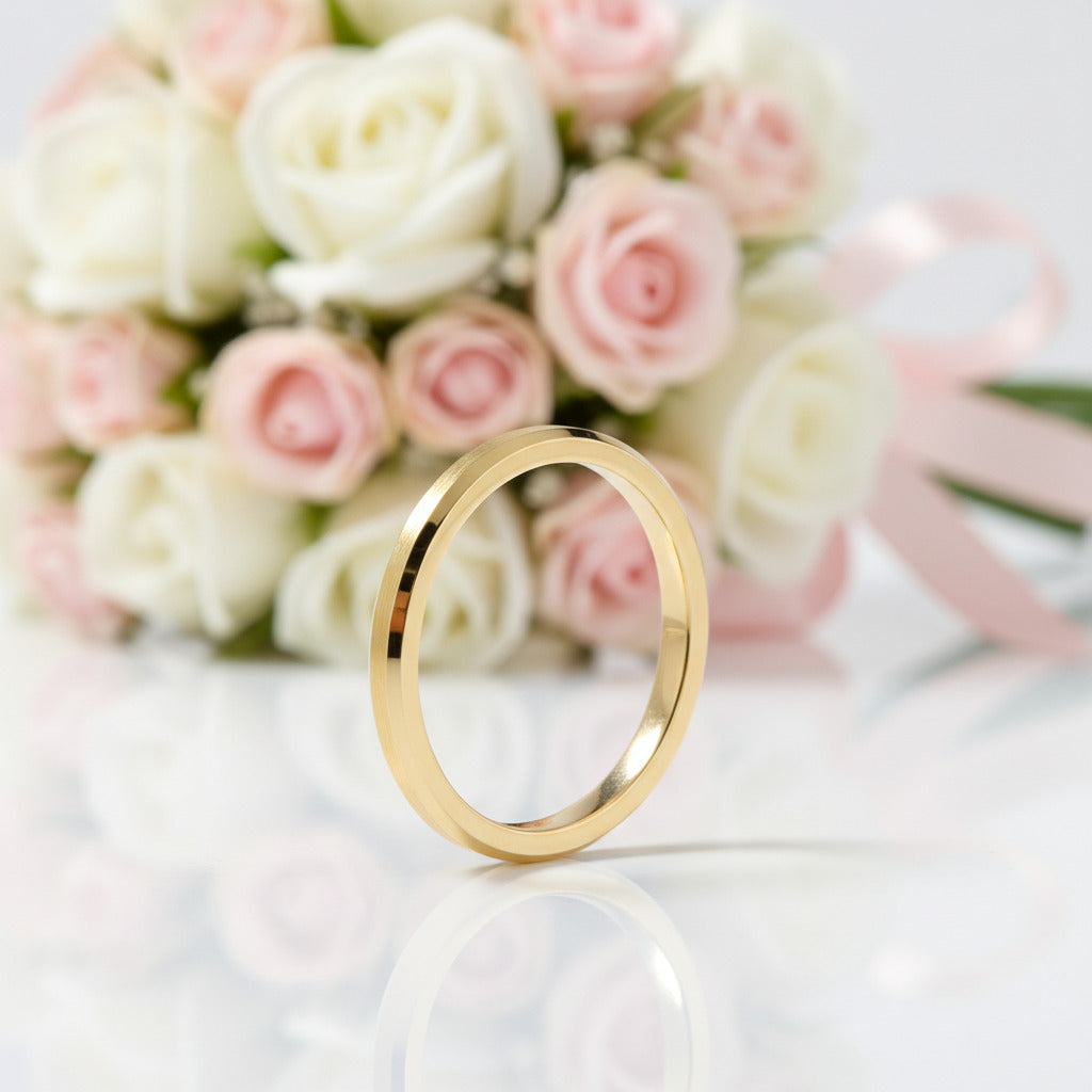 Beveled Edges & Brushed 2mm Tungsten Wedding Band-Black Diamonds New York