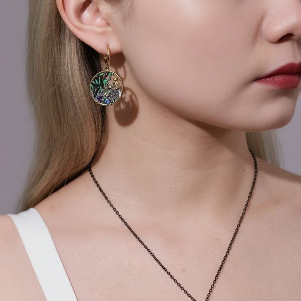 Bird & Bamboo Peridot Dangle Earrings-Black Diamonds New York