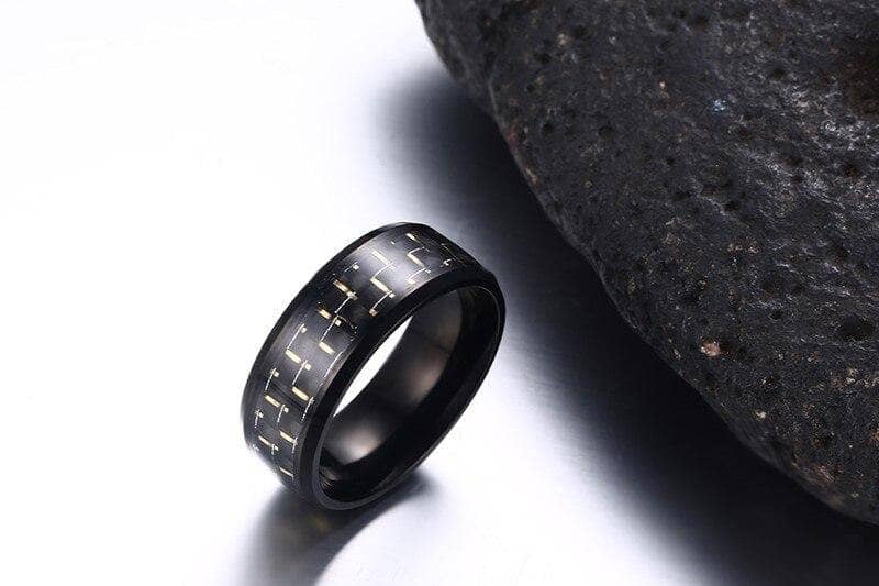Black and Blue Carbon Pattern Ring Band - Black Diamonds New York-Black Diamonds New York