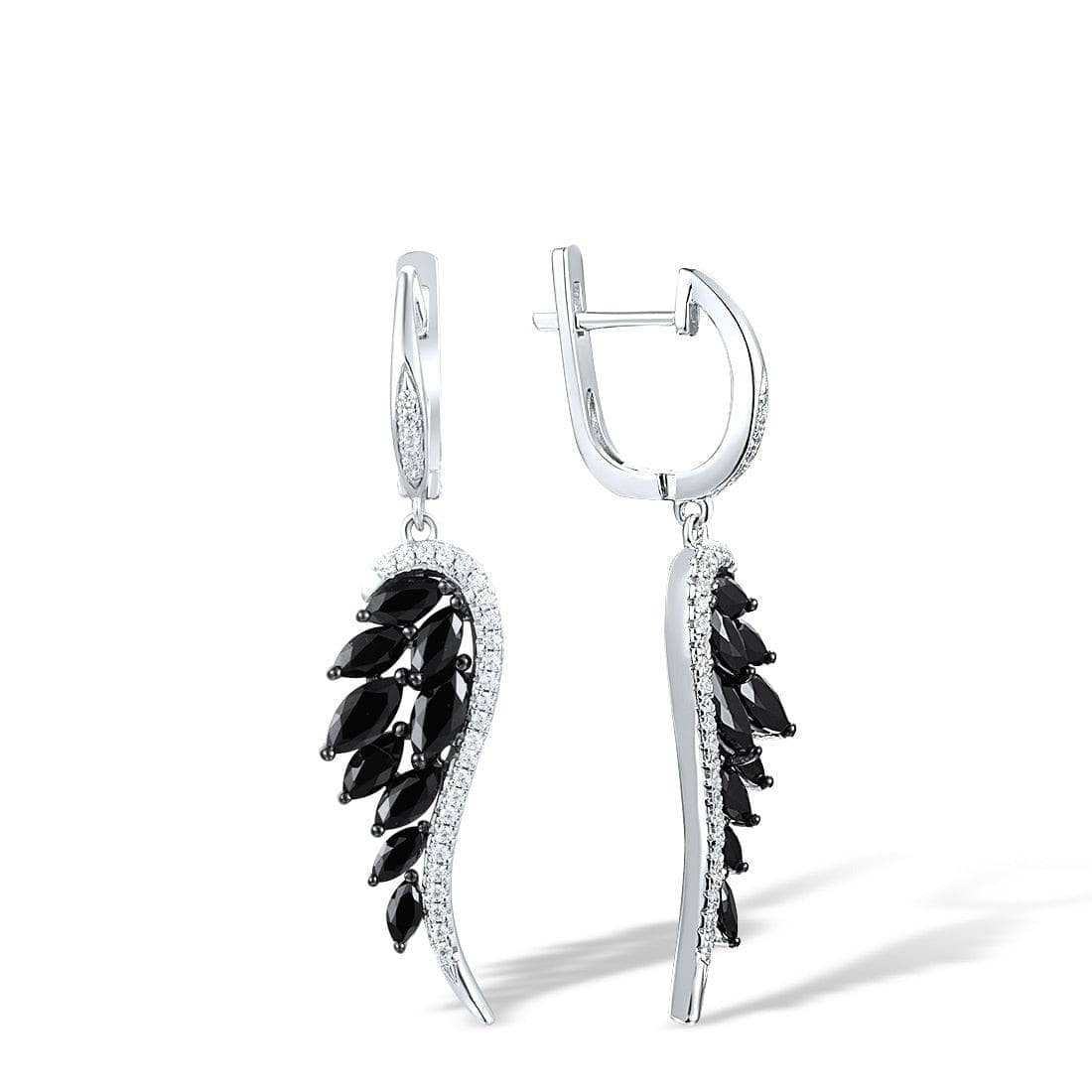 Black Angel Wings with Created Diamond Jewelry Set-Black Diamonds New York