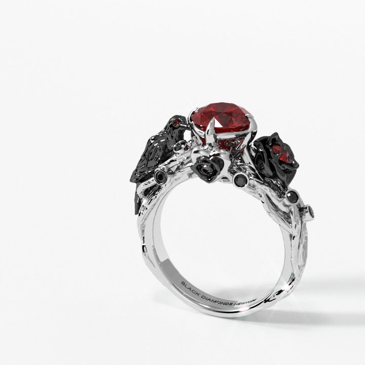 Black Crow- 1.25 Carat Diamond Gothic Wedding Ring-Black Diamonds New York