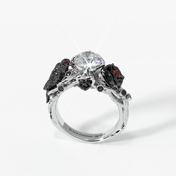 Black Crow- 1.25 Carat Diamond Gothic Wedding Ring-Black Diamonds New York