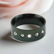 Round Diamond Black Men's Wedding Band-Black Diamonds New York